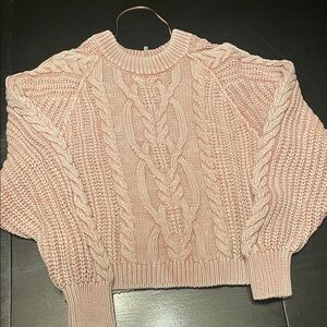 Free People Blush Cable Knit Sweater